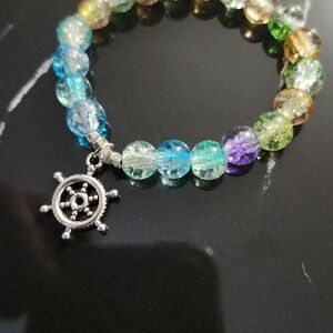 Multicoloured Glass Bead Bracelet